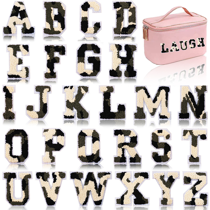 Military Fan English Alphabet Embroidery Cloth Sticker 7cm Embroidery Patches Sticker Embroidery Label Embroidery