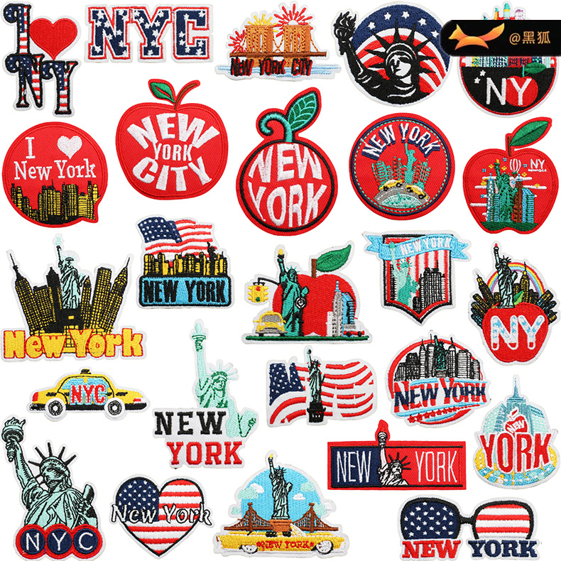 United States York Embroidery Cloth Sticker Clothes Decorative Patches Sticker Art Embroidery Label