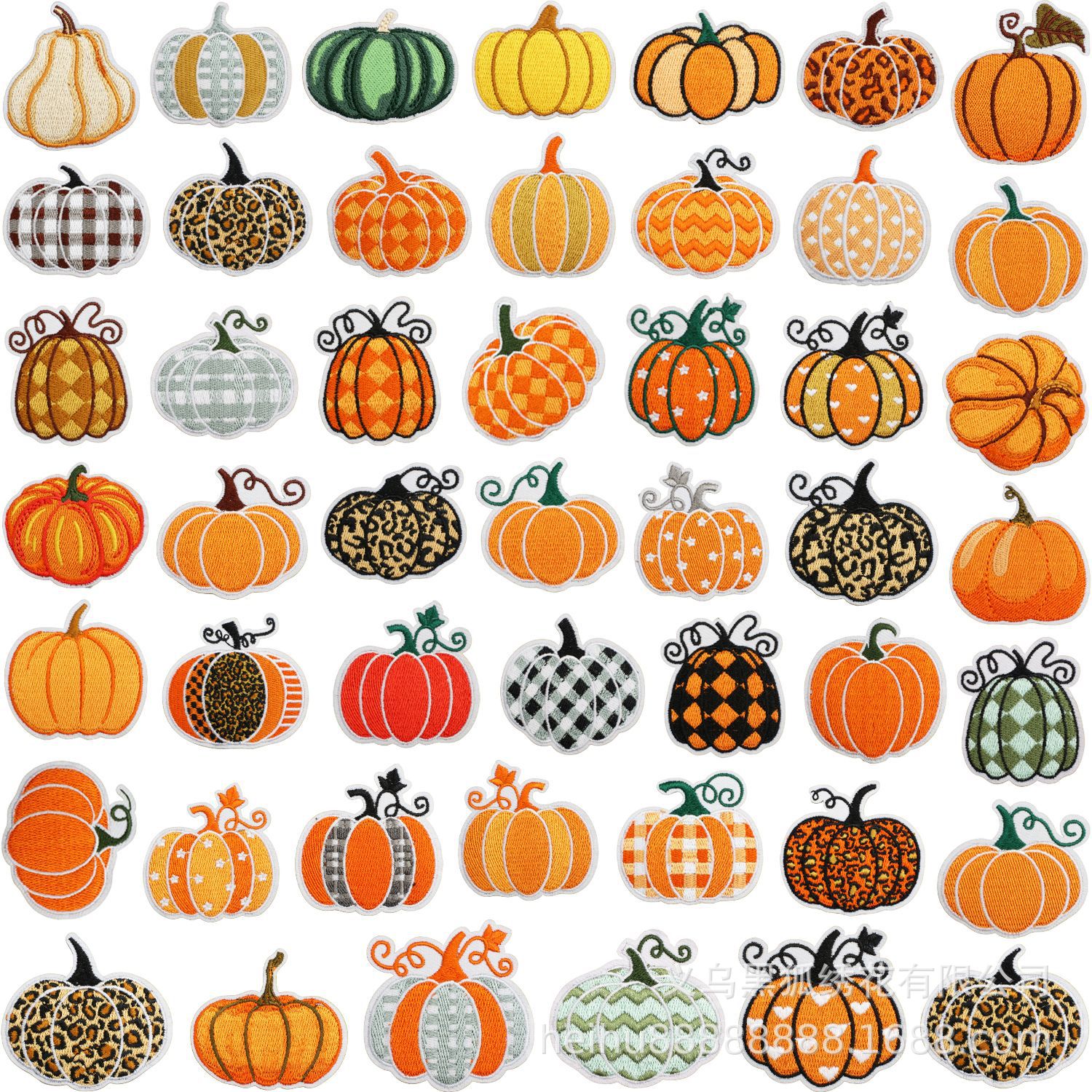 pumpkin embroidery cloth sticker clothes decorative Patches sticker colored pumpkin festival embroidery Patches heat transfer