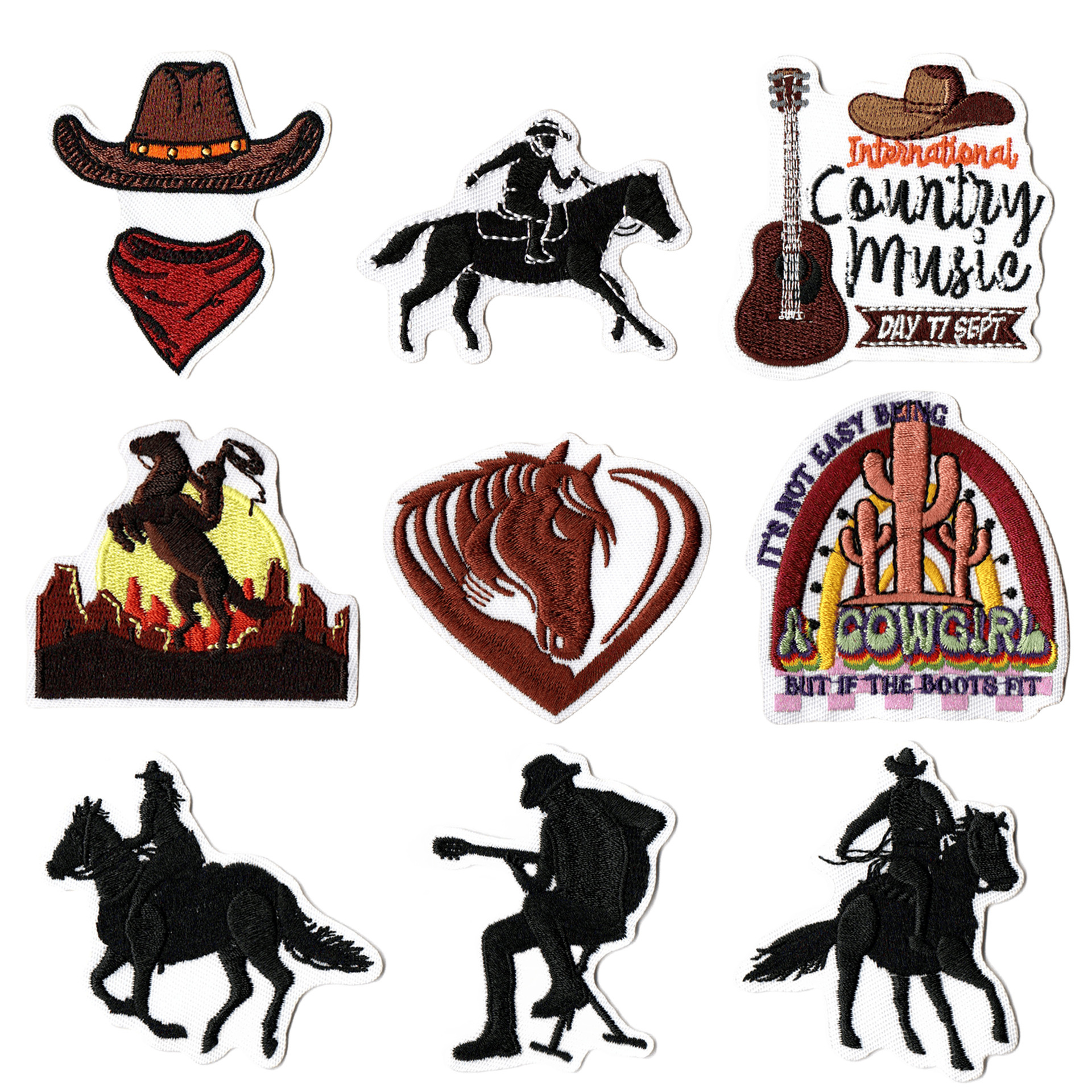Western embroidery cartoon gunner horse Patches embroidery clothing accessories clothes hole repair cloth