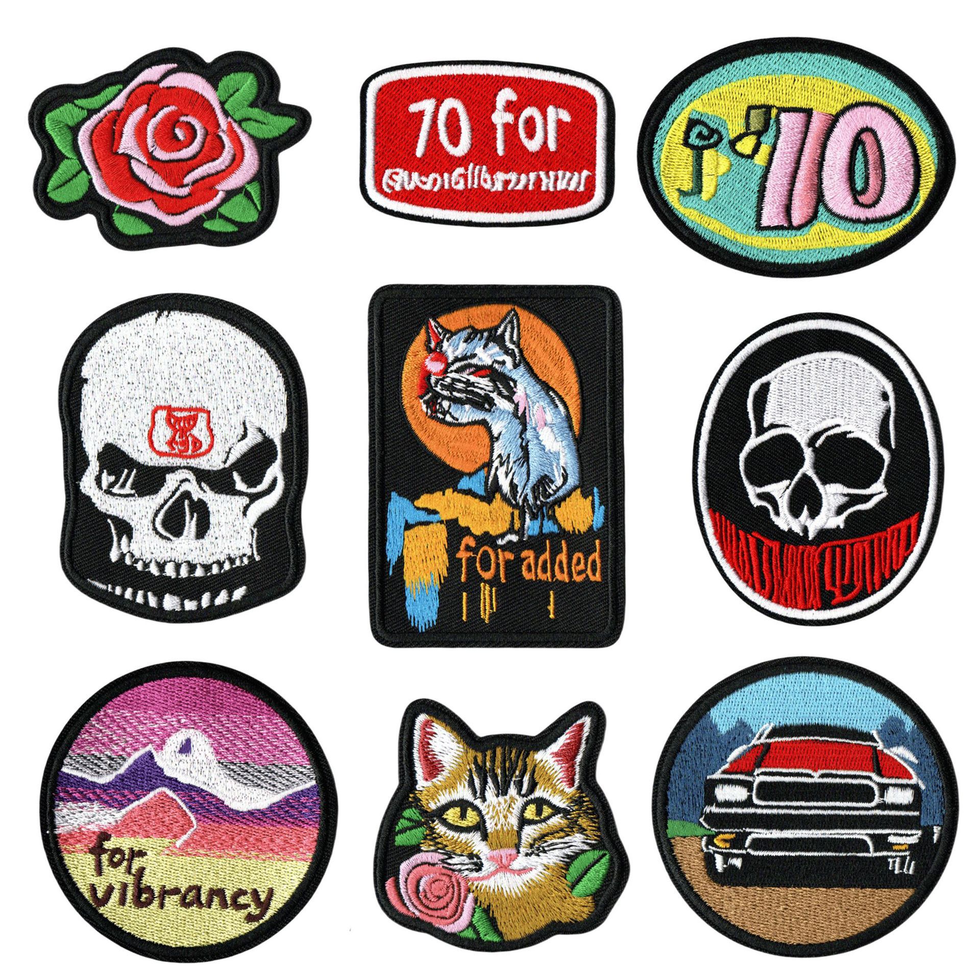 style skull cat mountain cloth sticker shoe and hat decoration badge clothing accessories embroidery patch
