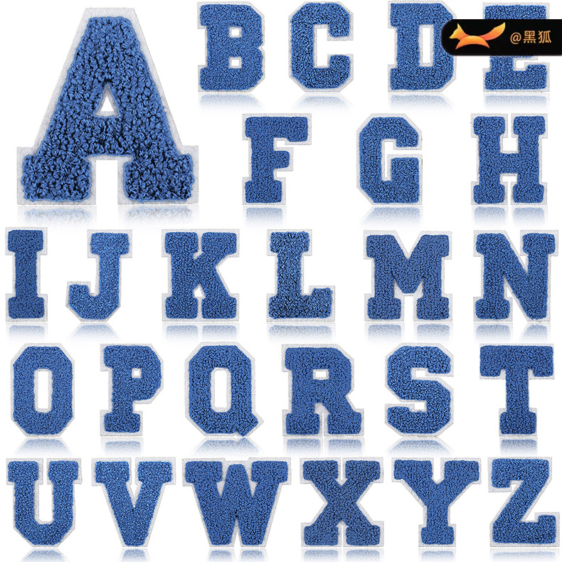 7cm royal blue word embroidery cloth sticker bag decoration embroidery letter Patches sticker ironing