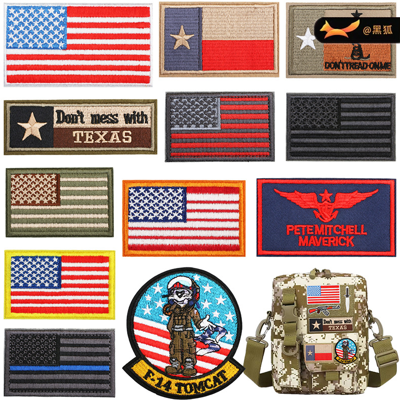 Up Patches Sticker American Flag Embroidery Cloth Sticker Pilot Embroidery Label Ironing