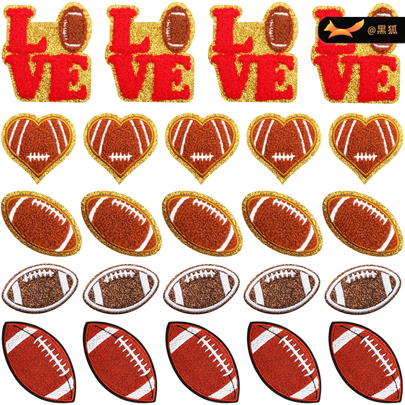 LOVE embroidery cloth sticker embroidery sports ball Patches sticker bag decoration love embroidery label