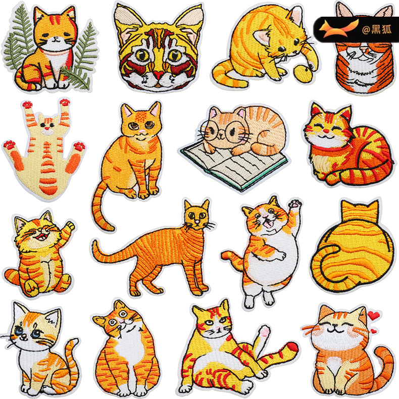 kitten embroidery cloth sticker cute cat clothes bag sticker cute cat embroidery label