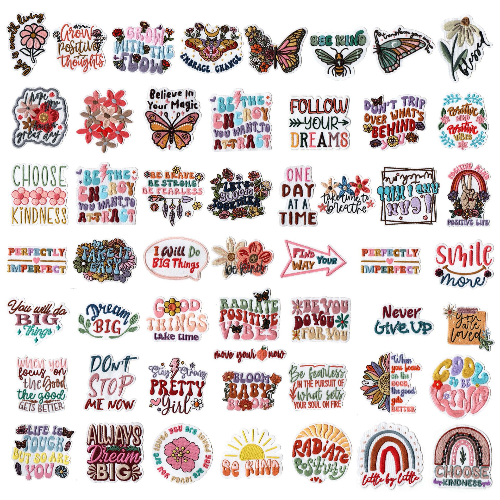 embroidery cloth sticker bag Patches sticker embroidery label English