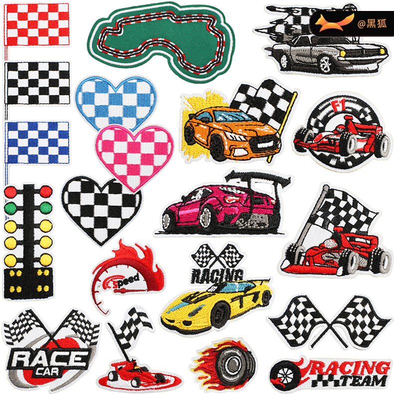 embroidery cloth sticker F1 racing car Patches sticker clothes decoration embroidery label
