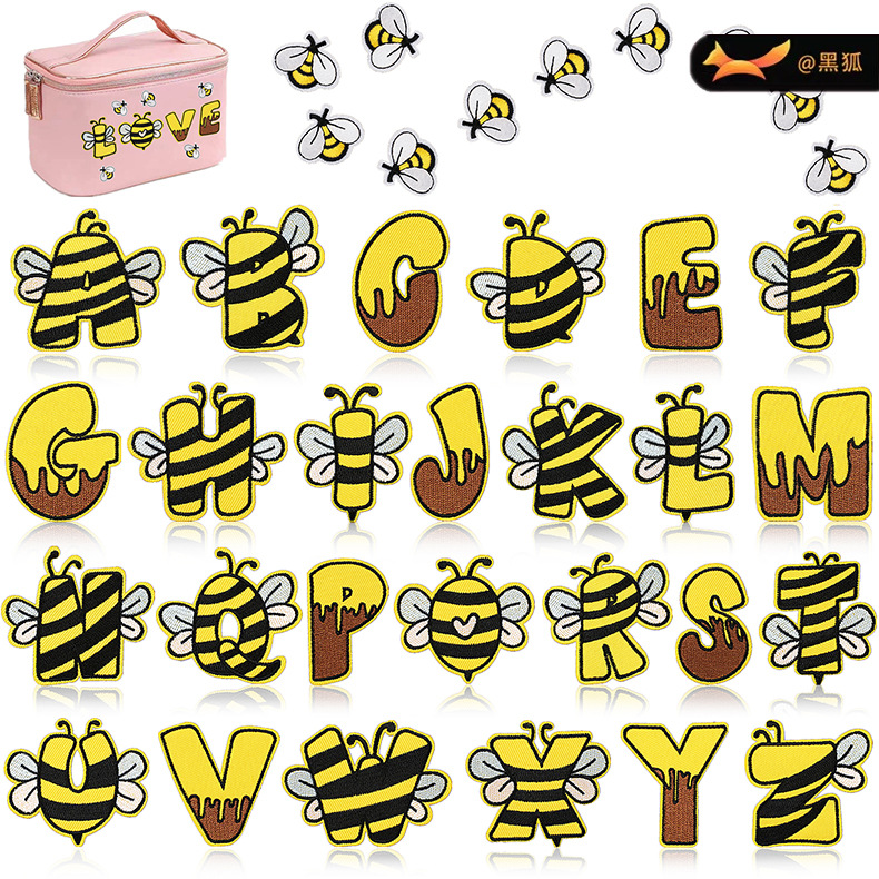 Embroidery English letter embroidery cloth sticker 26 letters Patches sticker heat transfer embroidery label