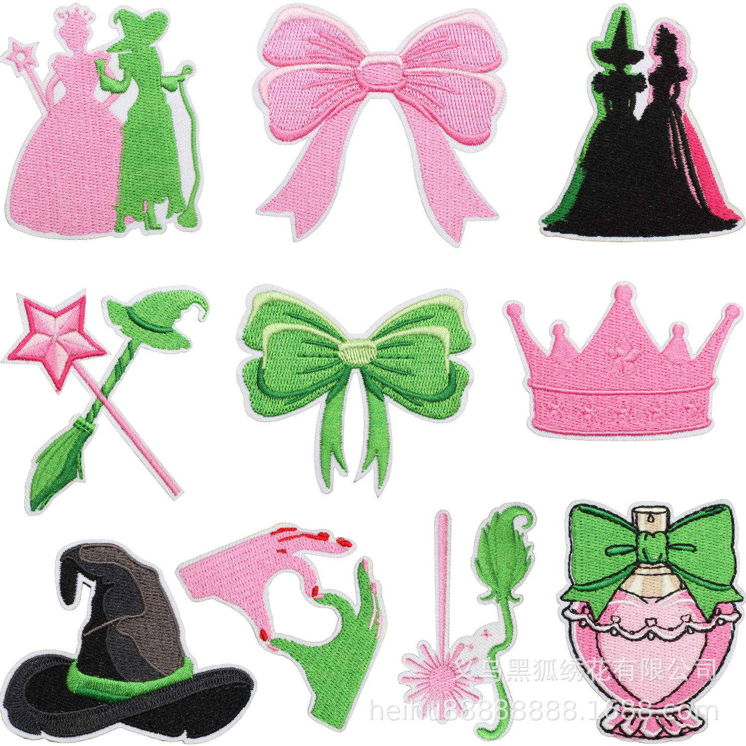 Halloween embroidery Patches sticker cartoon witch hat magic perfume embroidery cloth sticker