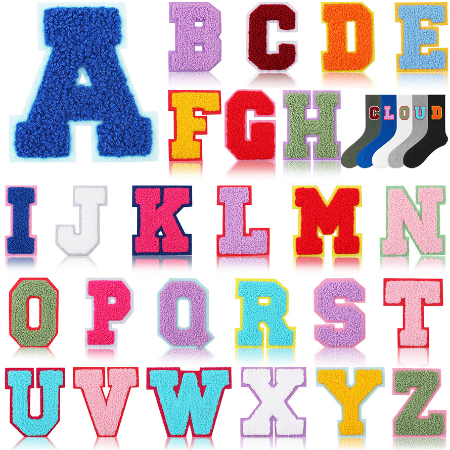 embroidery cloth sticker English letters 7cm embroidery Patches sticker embroidery label embroidery sticker