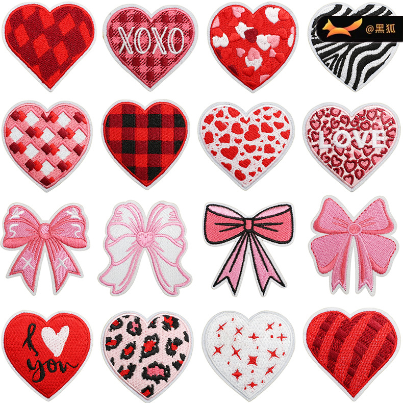 Love Valentine's Day decoration embroidery cloth sticker Patches sticker red love embroidery show love