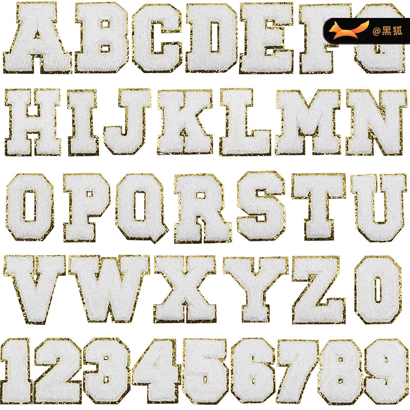 8cm English Alphabet Patches Sticker Ironing White Alphabet Sticker