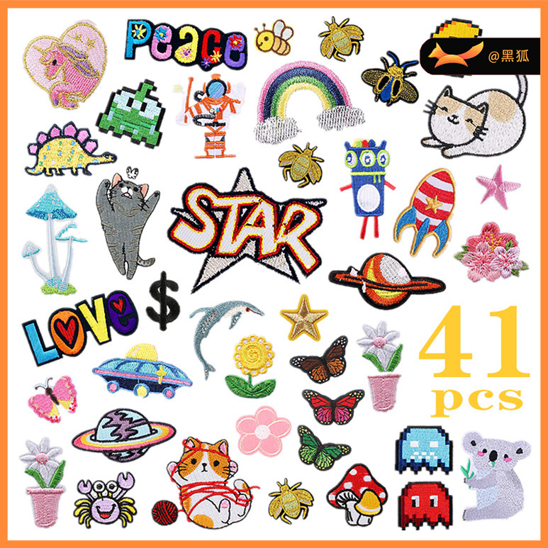 embroidery cloth sticker embroidery label cartoon kitten Patches sticker