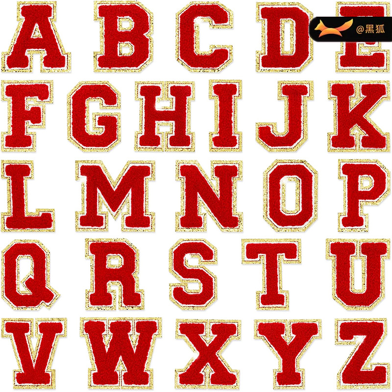 8cm Patches sticker big red letter clothing accessories embroidery cloth sticker heat transfer