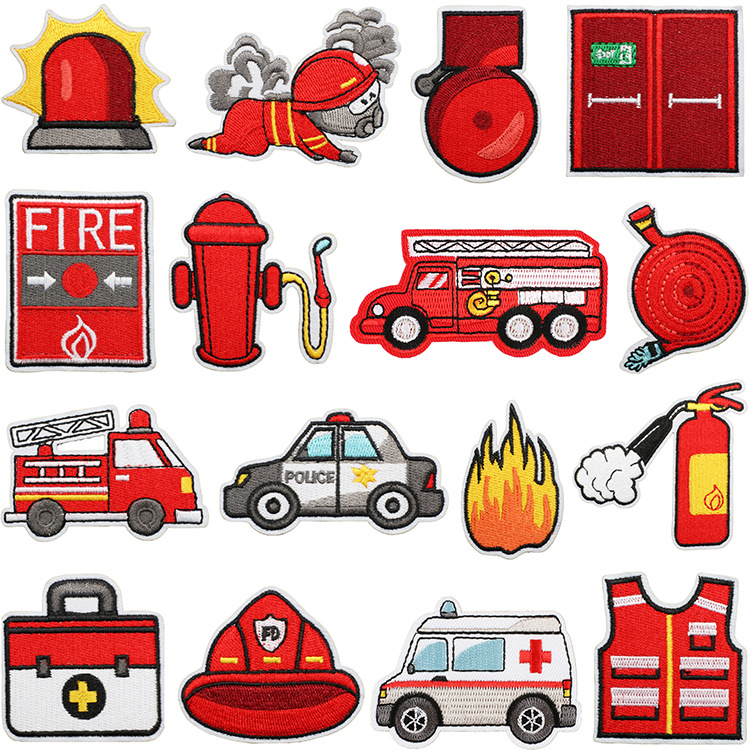 cartoon fire Patches sticker hat sock hat clothing decoration fire hydrant embroidery cloth sticker