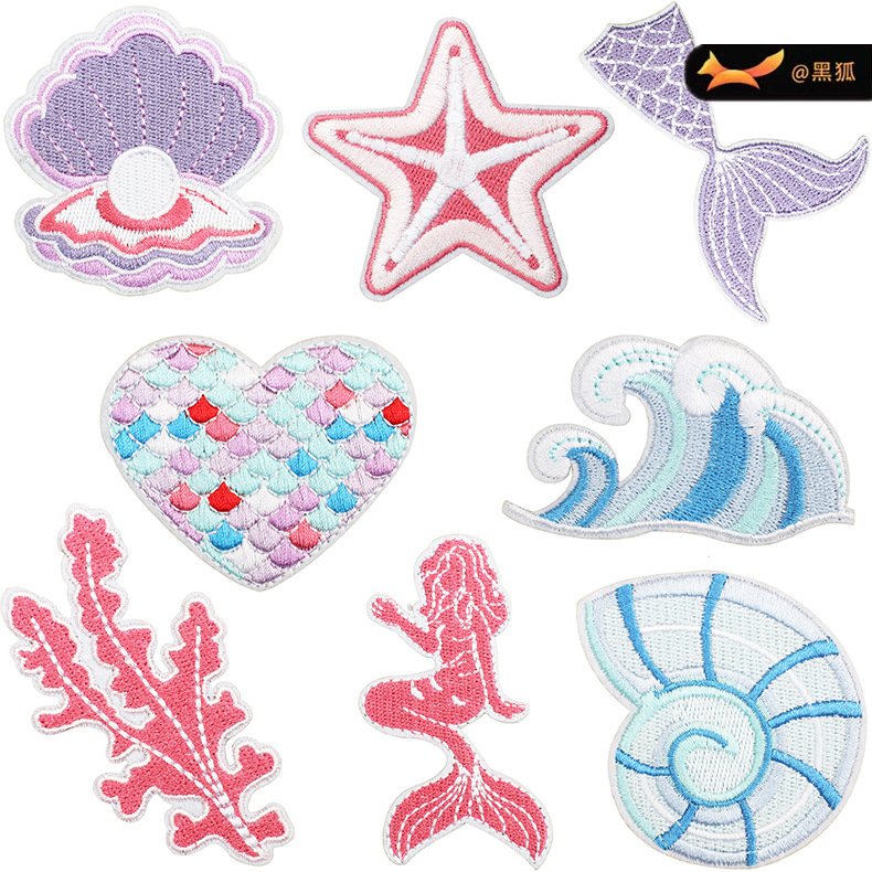 pearl embroidery cloth sticker Patches sticker clothes decoration conch