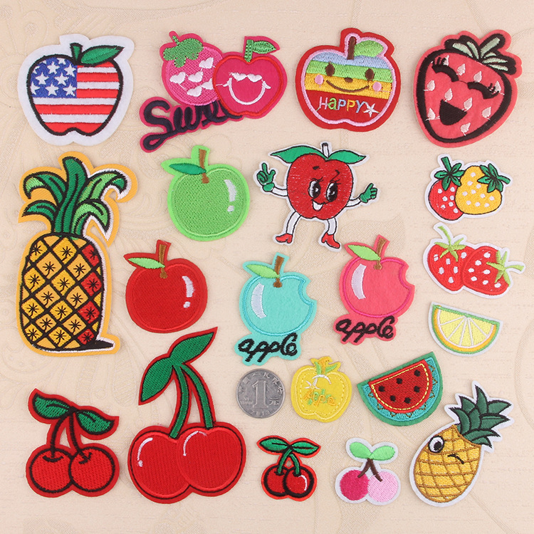 Cartoon fruit cloth sticker DIY adhesive cloth sticker clothes decal hat sock decorative Patches sticker clothesary ironing patch