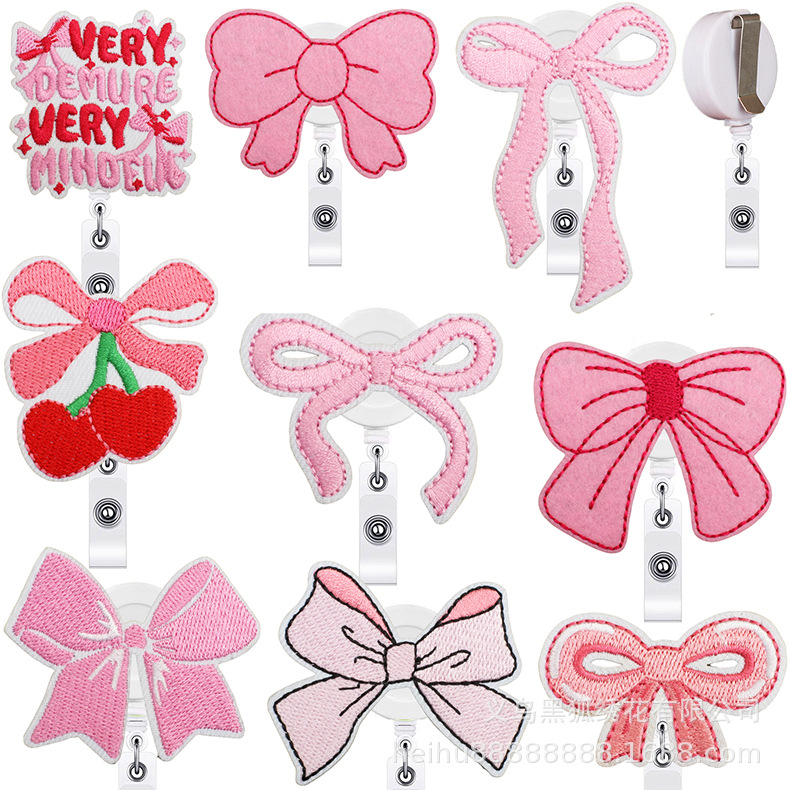 ID clip decorative cloth sticker Patches sticker cherry telescopic button sticker.