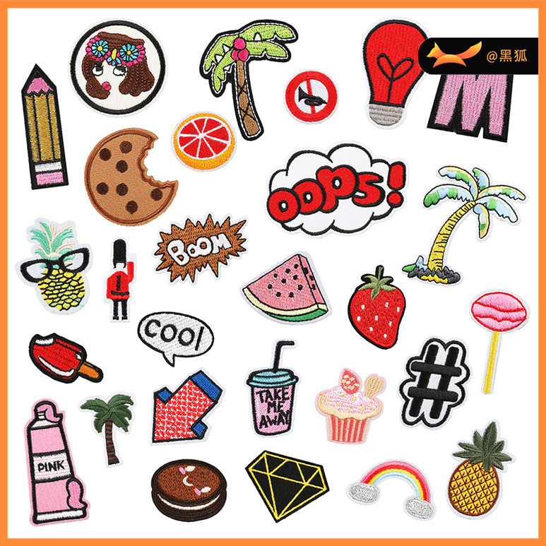 Cloth Sticker Cartoon Fruit Embroidery Cloth Sticker Ironing Letter Embroidery