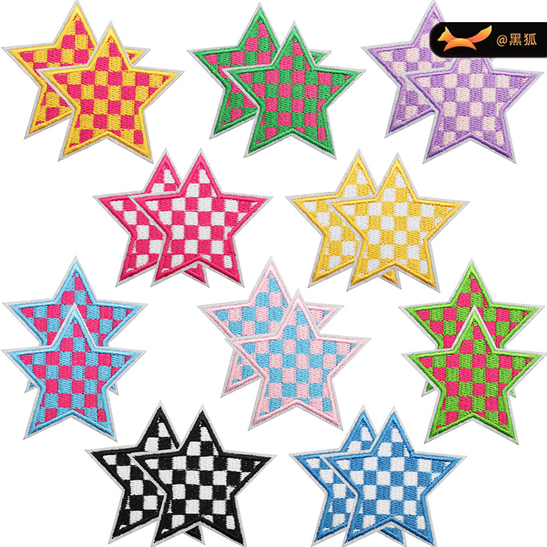 star embroidery cloth sticker star embroidery label Clothes decoration embroidery Patches Heat transfer