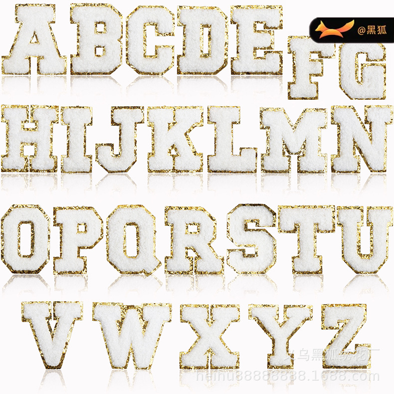 6cm English Alphabet Patches Sticker Ironing White Alphabet Sticker