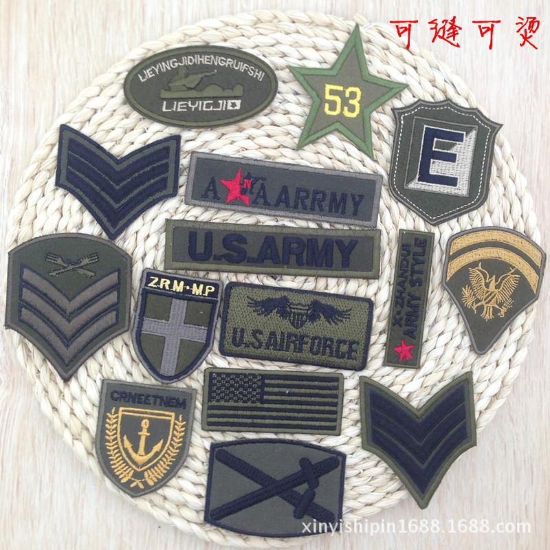 Embroidery badge shoulder badge cloth sticker army decorative clothes sticker repair Patches cloth sticker DIY repair hole sticker can be ironed