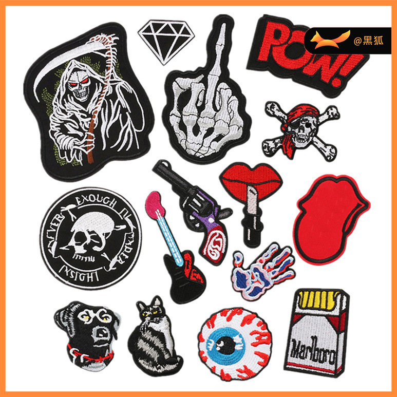 Embroidery Cloth Sticker Ghost Hand Cartoon Embroidery Label Skull Patches Sticker