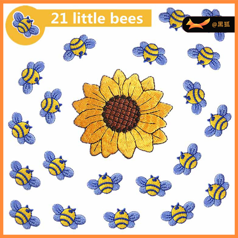 embroidery cloth sticker sunflower ironing flower embroidery big embroidery label bag