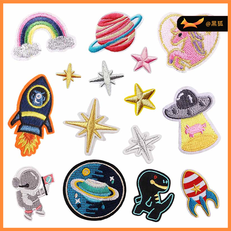 unicorn embroidery cloth sticker ironing rocket embroidery label Patches sticker