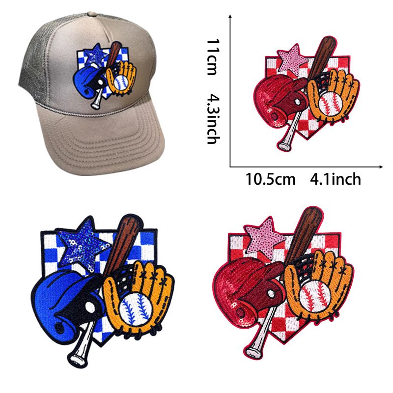 sports elements sequbaseball stars ironing Patches DIY clothing accessories