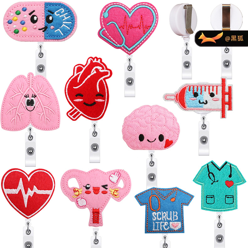 syringe embroidery cloth sticker medical dress ID clip Patches sticker clothes pill