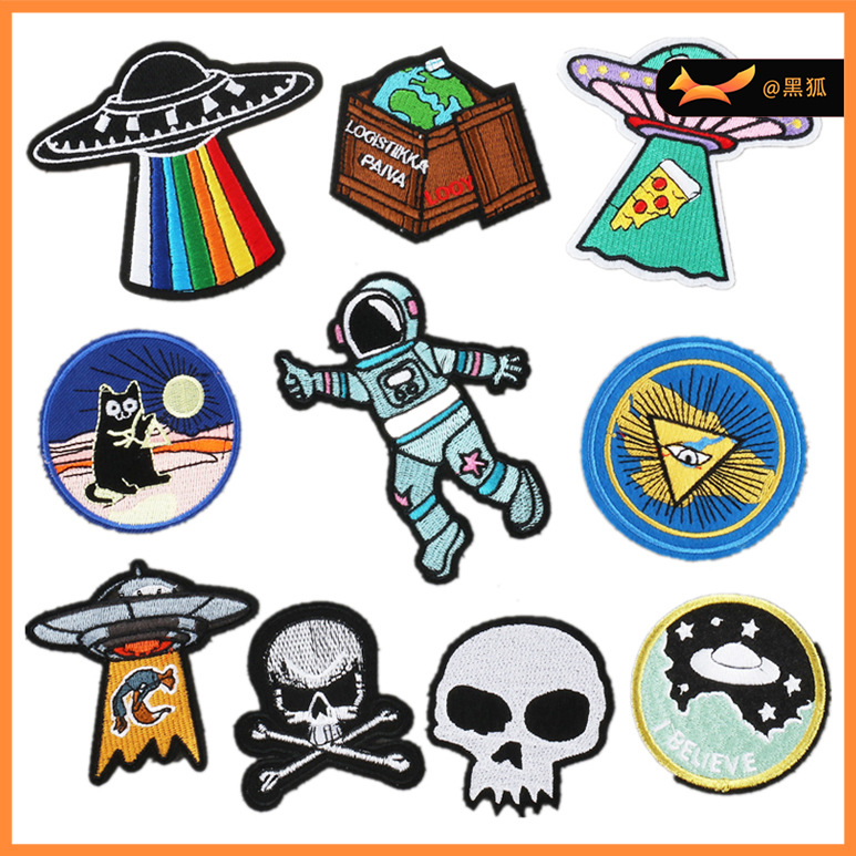 embroidery label Mars cat Patches sticker embroidery badge embroidery cloth sticker