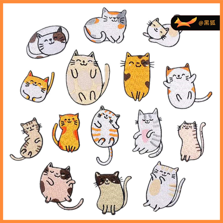 embroidery cloth sticker Patches sticker cartoon kitten embroidery ironing