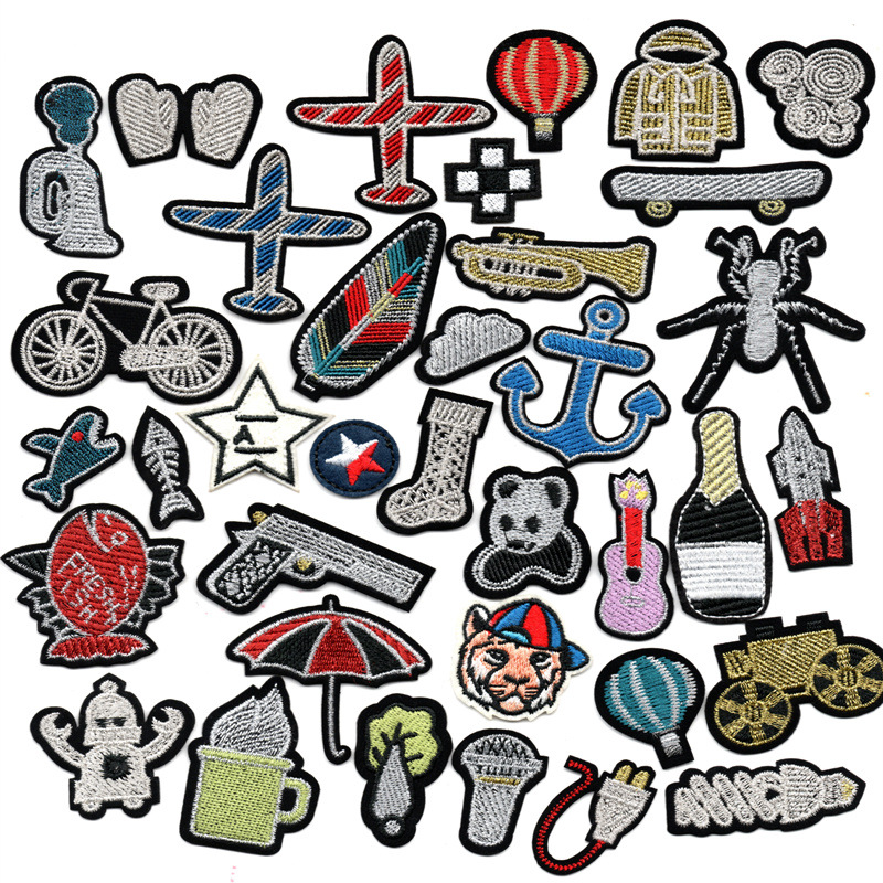 iron on patches jeans clothes and coats decorative stickers repair holes embroidery cartoon Patches stickers