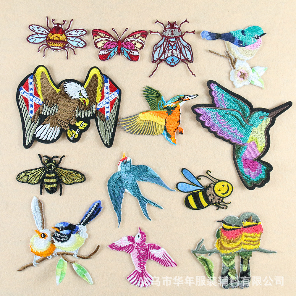 embroidery flying bird flag eagle cloth sticker cartoon hat sock clothing accessories DIY patch