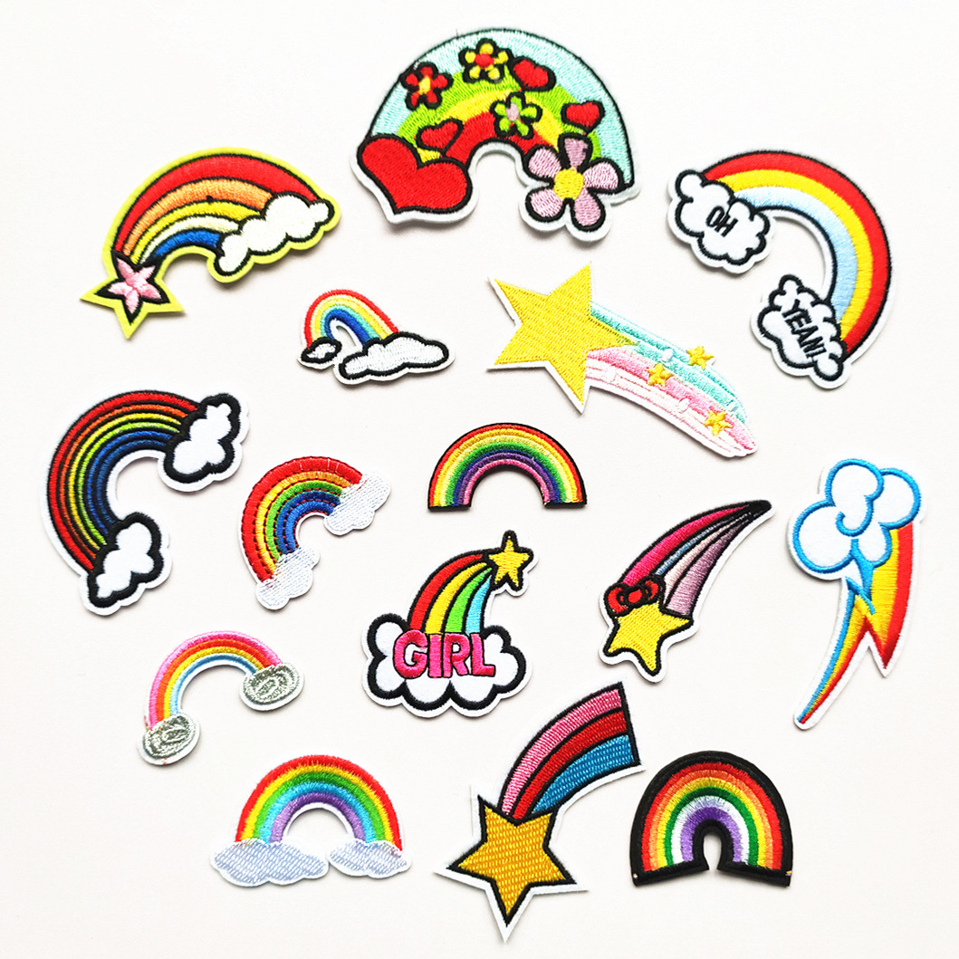 ironing embroidery cartoon raincloth sticker hat sock clothing accessories Patches sticker self-adhesive embroidery