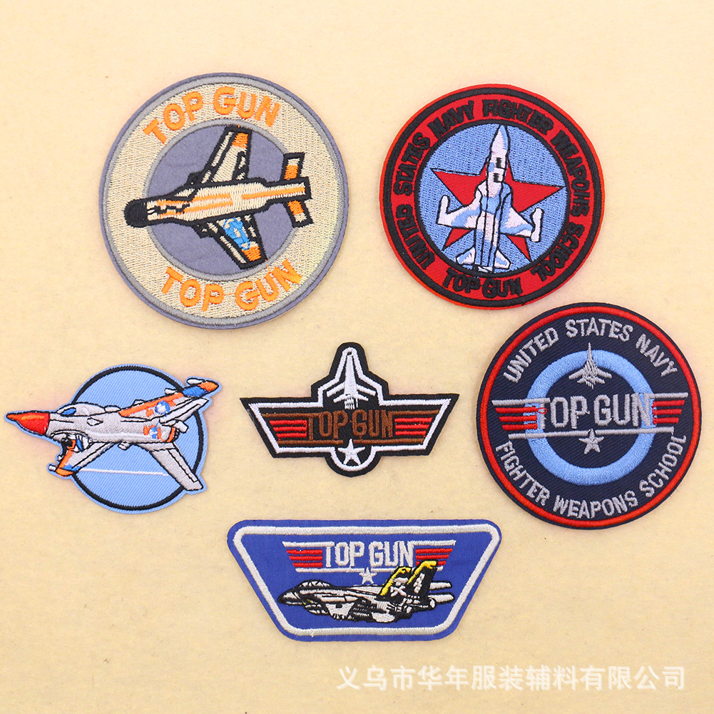 Movie Top Gun TOP GUN Embroidery Cloth Sticker US Air Force Badge Clothing Accessories Embroidery Badge DIY Patch