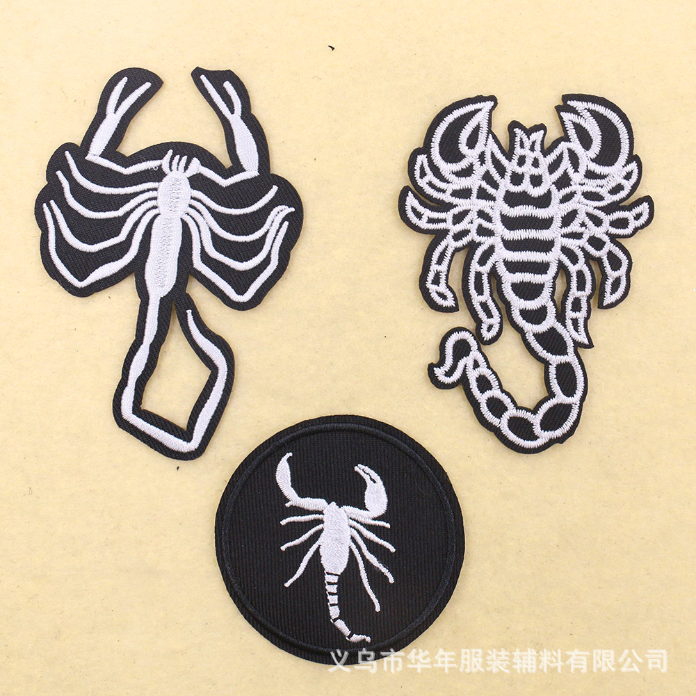 Cartoon embroidery poison scorpion cloth sticker clothing accessories adhesive DIY Patches sticker