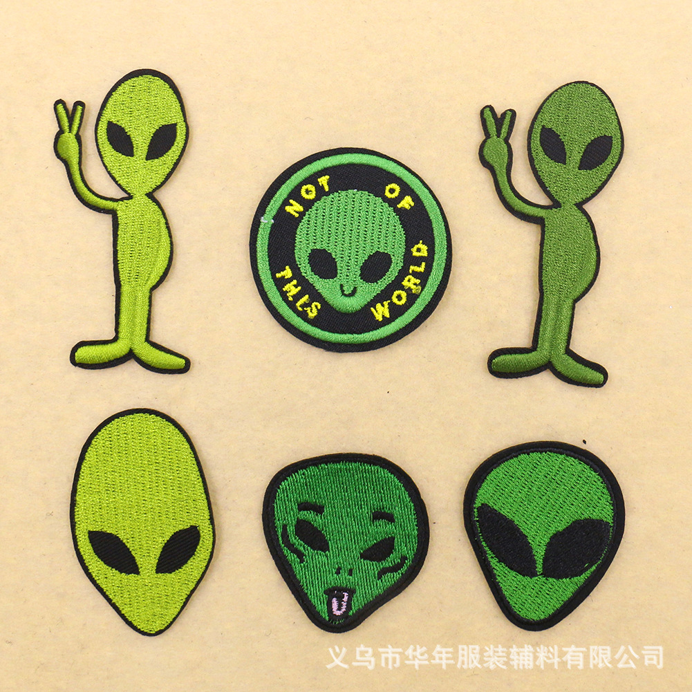 Cartoon embroidery cloth sticker hat sock clothing accessories English letter head adhesive DIY Patches sticker