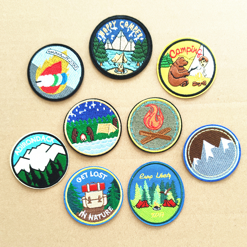Round embroidery badge character avatar Patches sticker luggage accessories cloth label clothing accessories embroidery sticker