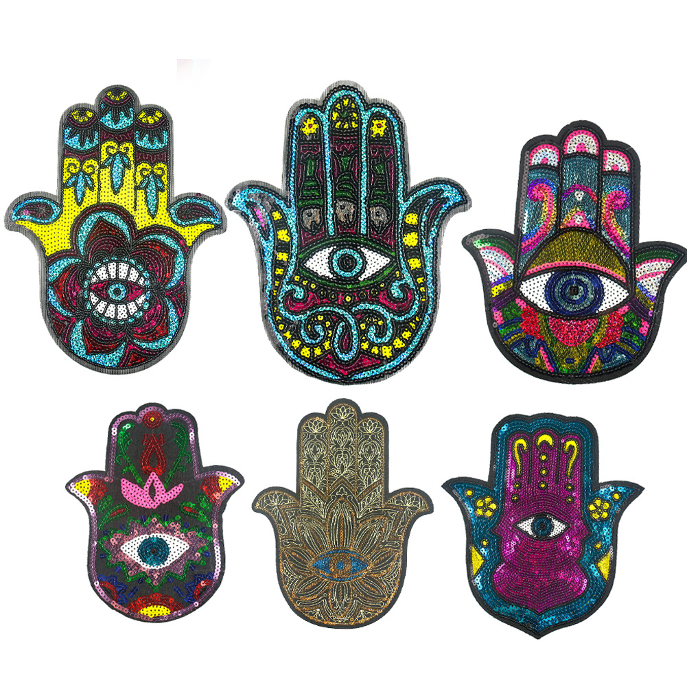 Large sequin Patches sticker cartoon eye monster embroidery cloth sticker DIY clothing accessories