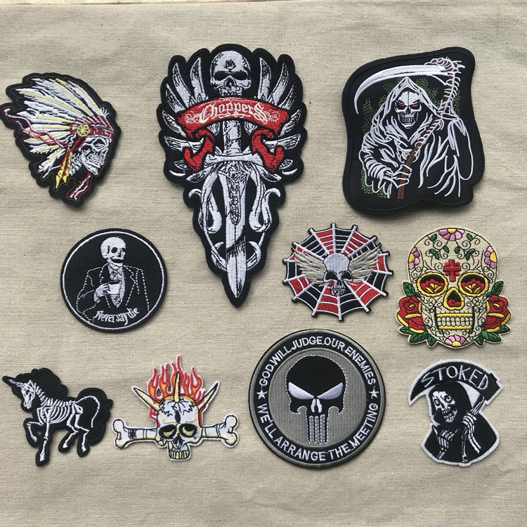 skull cloth sticker clothing accessories DIY style ghost head patch