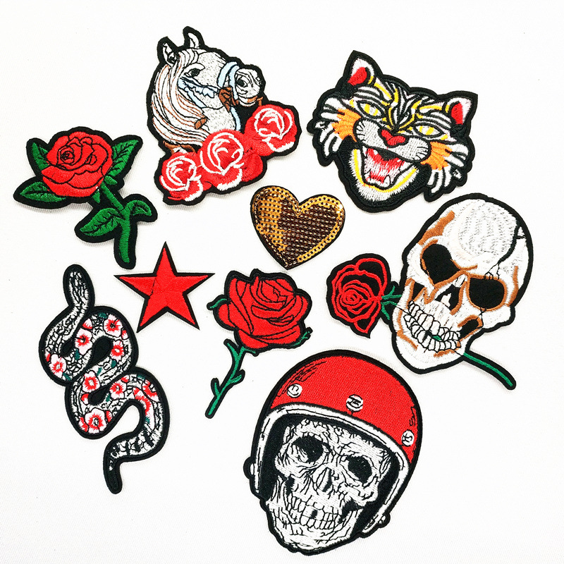 style skull ironing sticker clothes repair Patches sticker shoe and hat decoration clothing accessories sticker