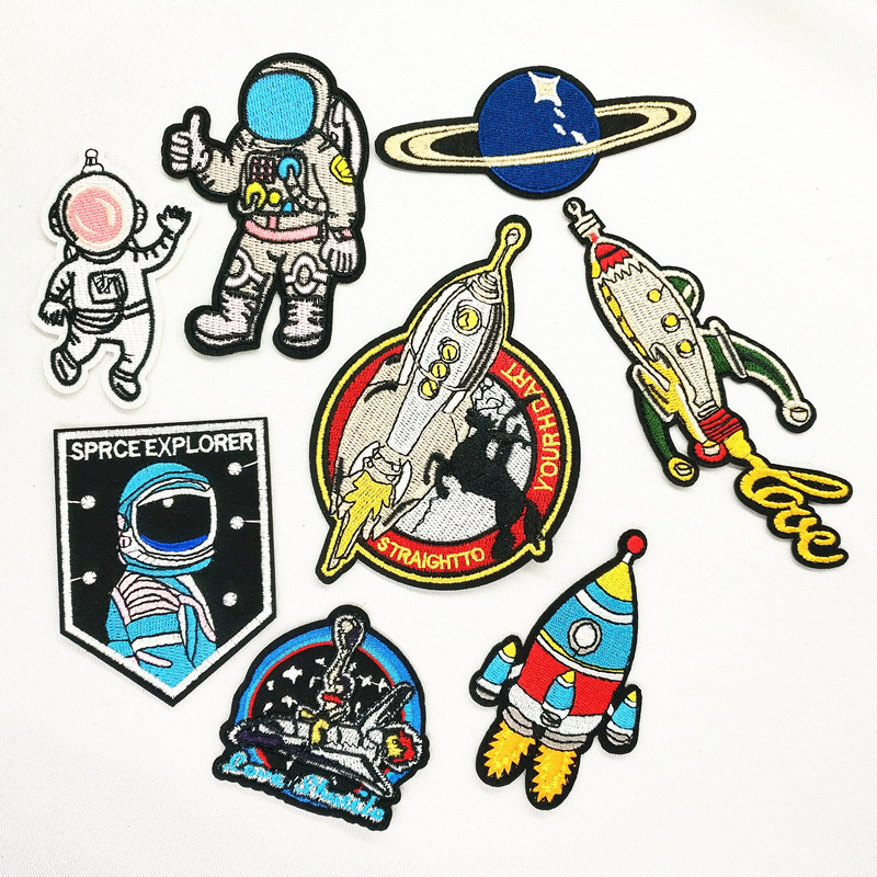 universe planet series earth embroidery cloth sticker clothes DIY decorative Patches sticker adhesive