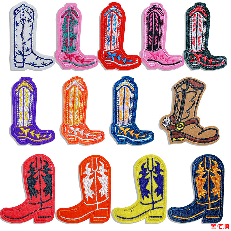 13-piece shoes iron on patches sewn boots jeans decorative Patches stickers