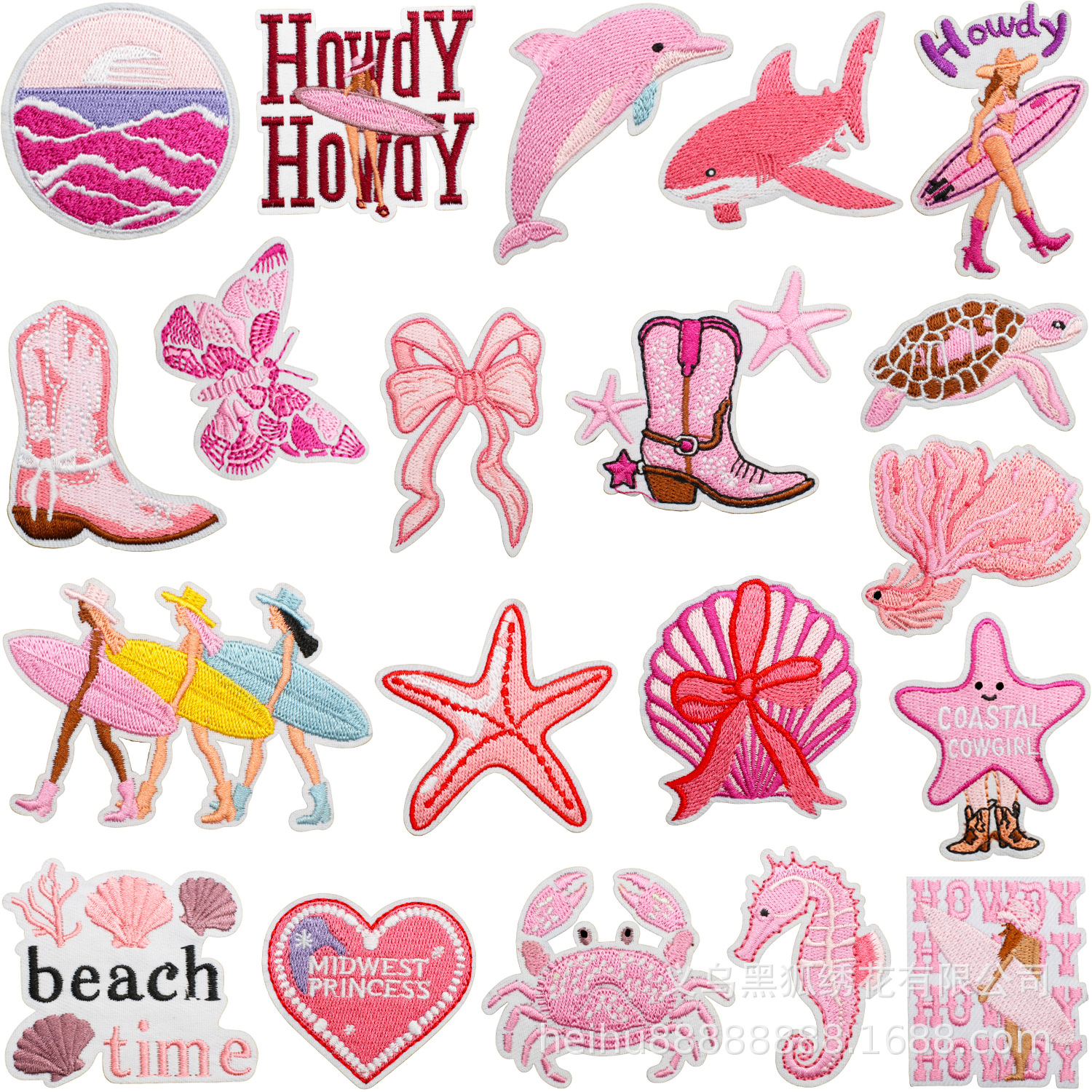 embroidery cloth sticker dolphin shark embroidery straw hat decoration DIY Patches sticker