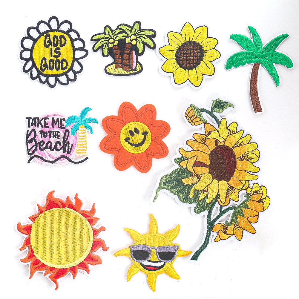 9 summer sets cartoon embroidery iron on patches clothing accessories DIY Patches stickers