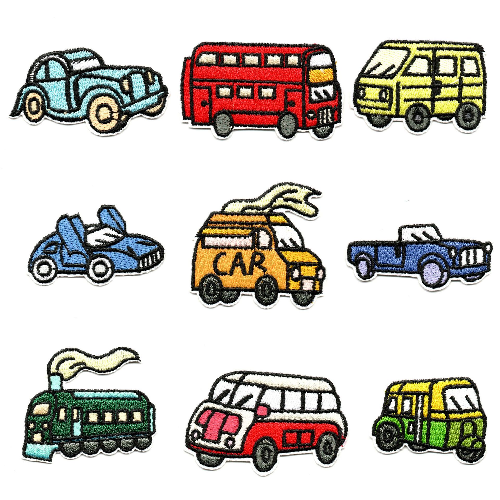 cartoon car embroidery cloth sticker clothes Patches sticker pacth embroidery decorative sticker