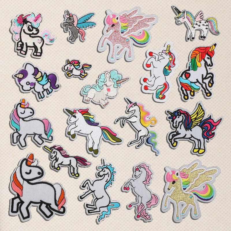 unicorn embroidery label clothes accessories cartoon unicorn embroidery cloth sticker