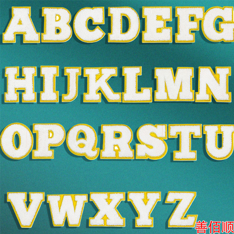 7cm embroidery flower letter cloth sticker white A-Z 26 English clothing decoration DIY patch